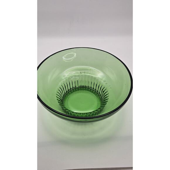 A.L. Randall Co. 1960s Green Candy Bowl with Ribbed Collar Base - Picture 5 of 8